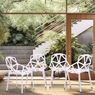 Foto 7 | Set de Sillas Eke Life Home Blancas 4 Piezas