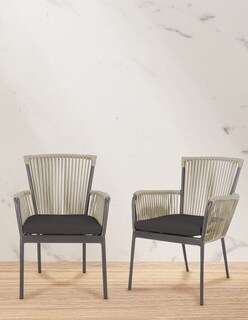 Foto 6 | Juego de Sillas para Exterior Red Velvet DW-CH1909 Beige 2 Piezas