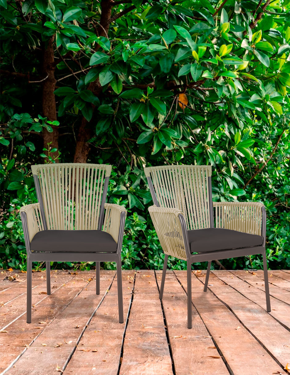 Foto 7 | Juego de Sillas para Exterior Red Velvet DW-CH1909 Beige 2 Piezas