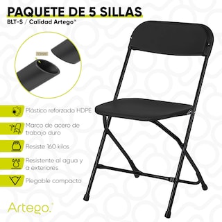 Foto 3 | Silla Plegable de Plástico Artego 5 Piezas