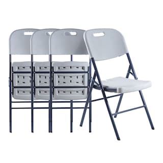 Foto 1 | Set de 4 Sillas Plegables Blancas para Eventos y Reuniones