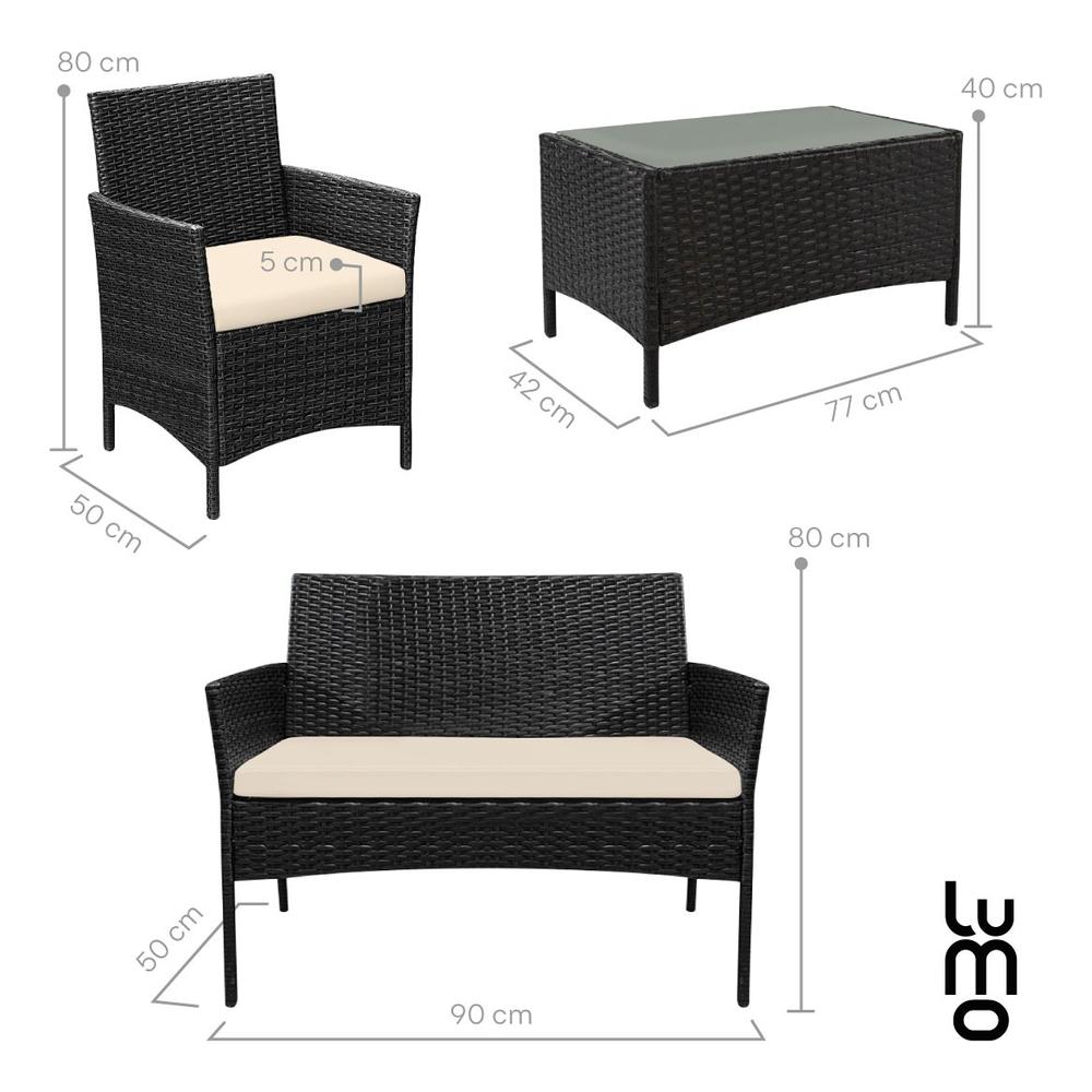 Foto 3 | Juego De Sala 8 Piezas Jardin Exterior Tipo Rattan + Cojines