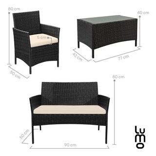 Foto 3 | Juego De Sala 8 Piezas Jardin Exterior Tipo Rattan + Cojines