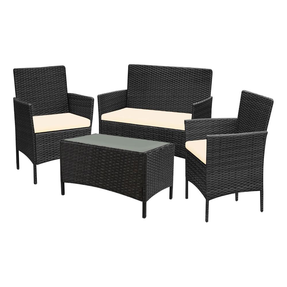 Foto 1 | Sala Exterior Tipo Rattan para Jardín Lumo LUSRPHJ17G189 Cojines