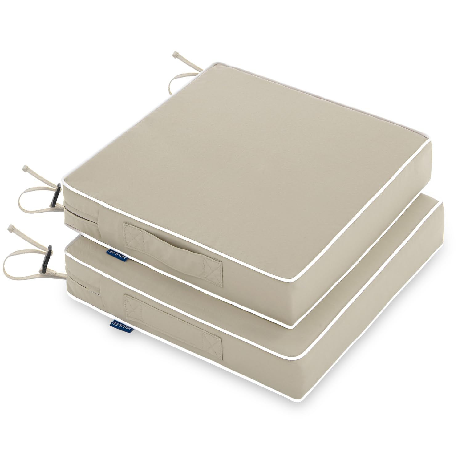 Juego De 2 Cojines Para Sillas De Exterior Miulee, Impermeables, 22 X 22 X 3 Cm, Color Beige - Venta Internacional.