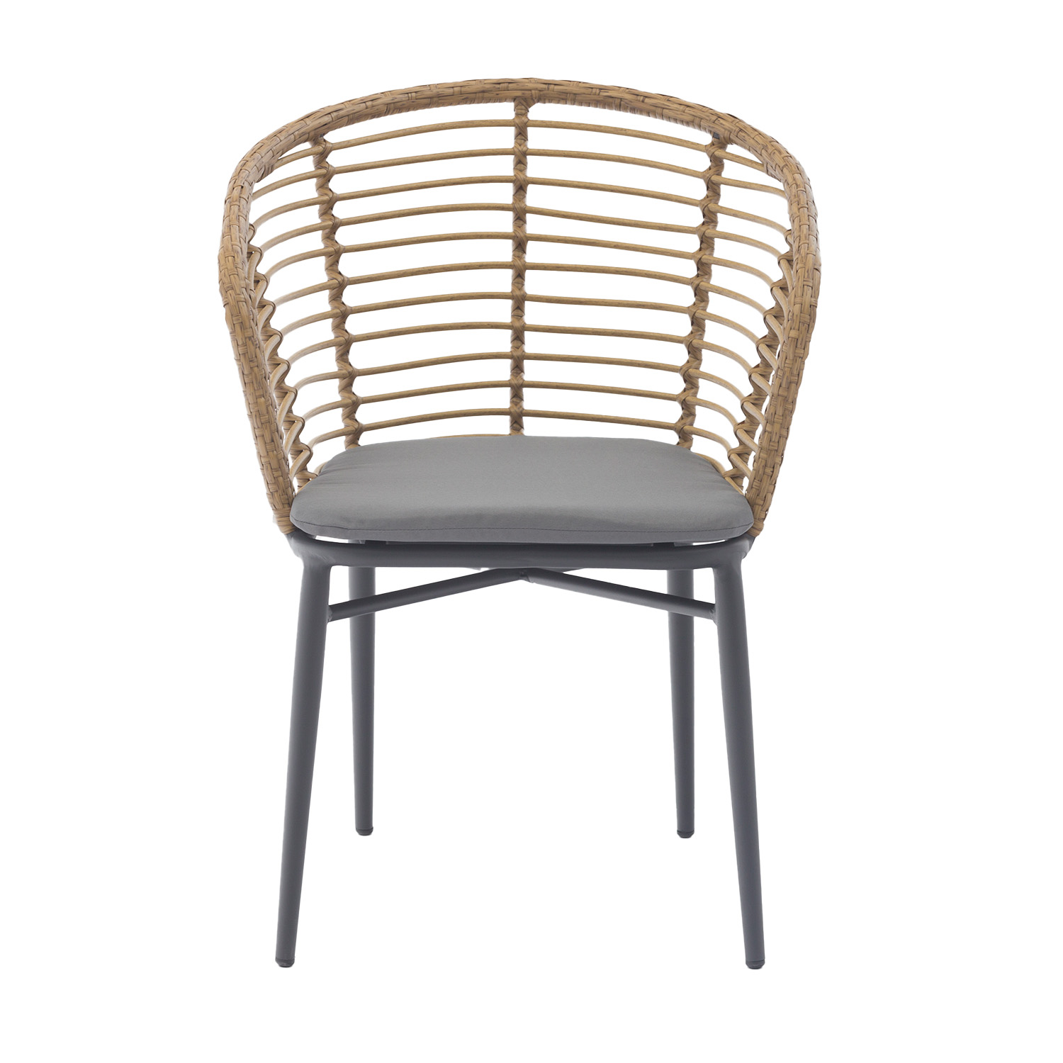 Foto 3 pulgar | Set 2 Sillas Exterior Top Living Lumpur Gris Y Café De Ratán Sintético Con Cojín Ideal Para Terraza Y Jardin