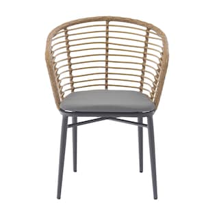 Foto 2 | Set 2 Sillas Exterior Top Living Lumpur Gris Y Café De Ratán Sintético Con Cojín Ideal Para Terraza Y Jardin