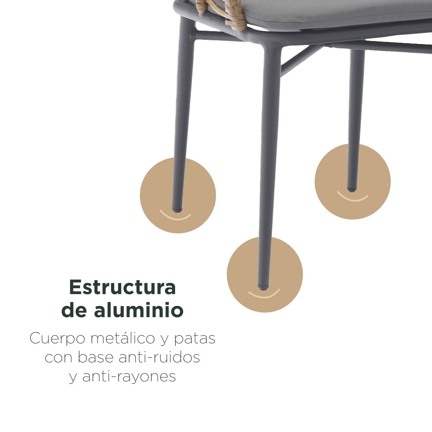 Foto 7 pulgar | Set 2 Sillas Exterior Top Living Lumpur Gris Y Café De Ratán Sintético Con Cojín Ideal Para Terraza Y Jardin