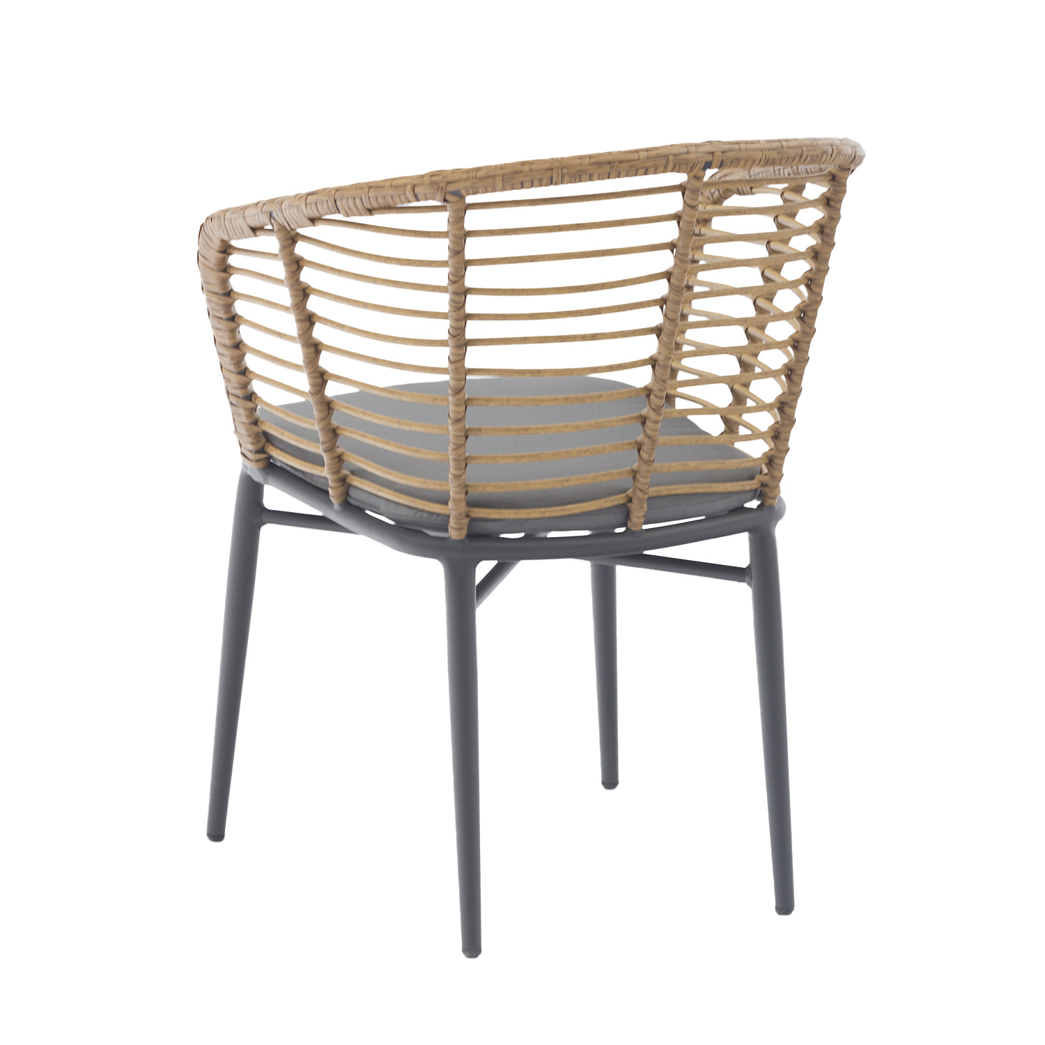 Foto 8 pulgar | Set 2 Sillas Exterior Top Living Lumpur Gris Y Café De Ratán Sintético Con Cojín Ideal Para Terraza Y Jardin