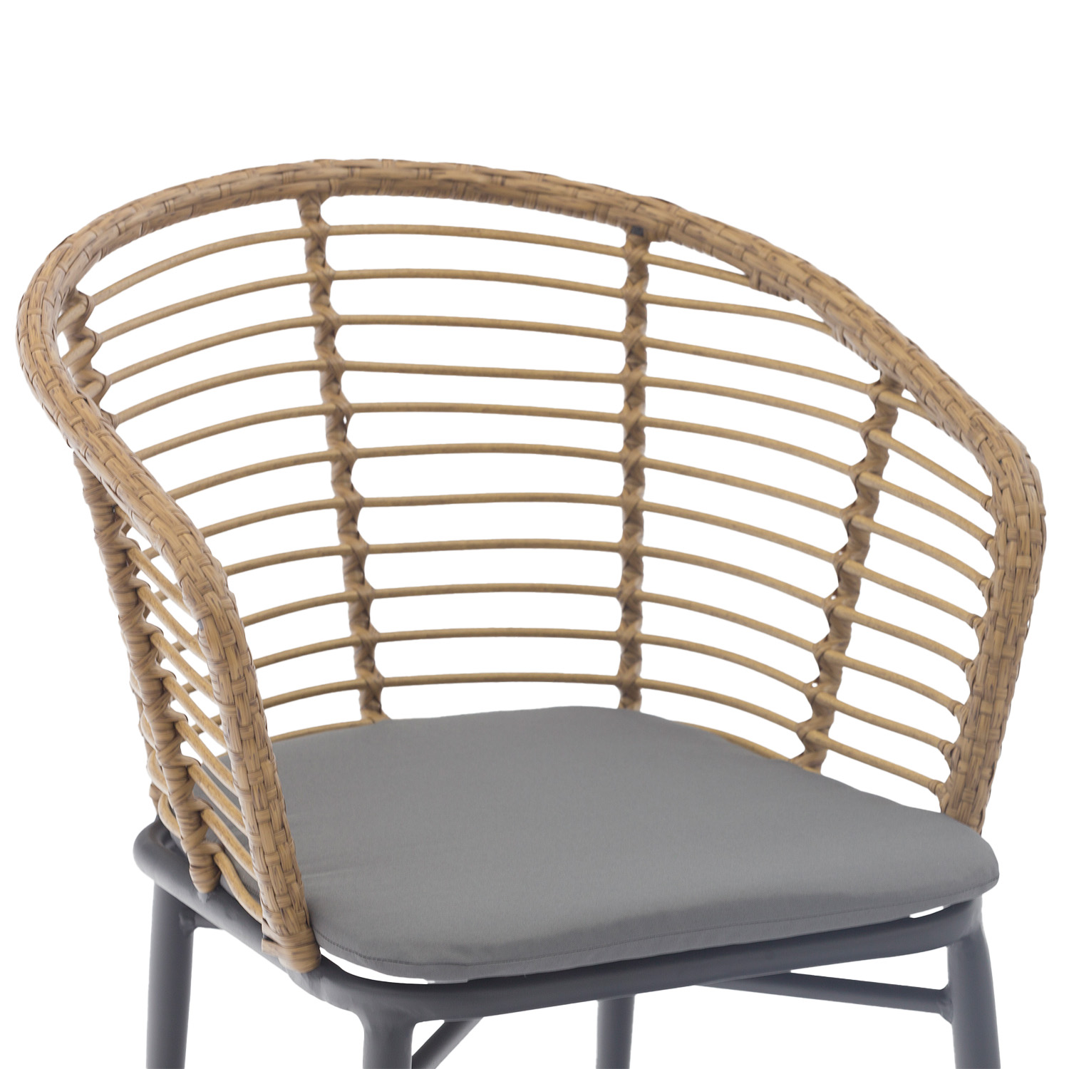 Foto 9 pulgar | Set 2 Sillas Exterior Top Living Lumpur Gris Y Café De Ratán Sintético Con Cojín Ideal Para Terraza Y Jardin