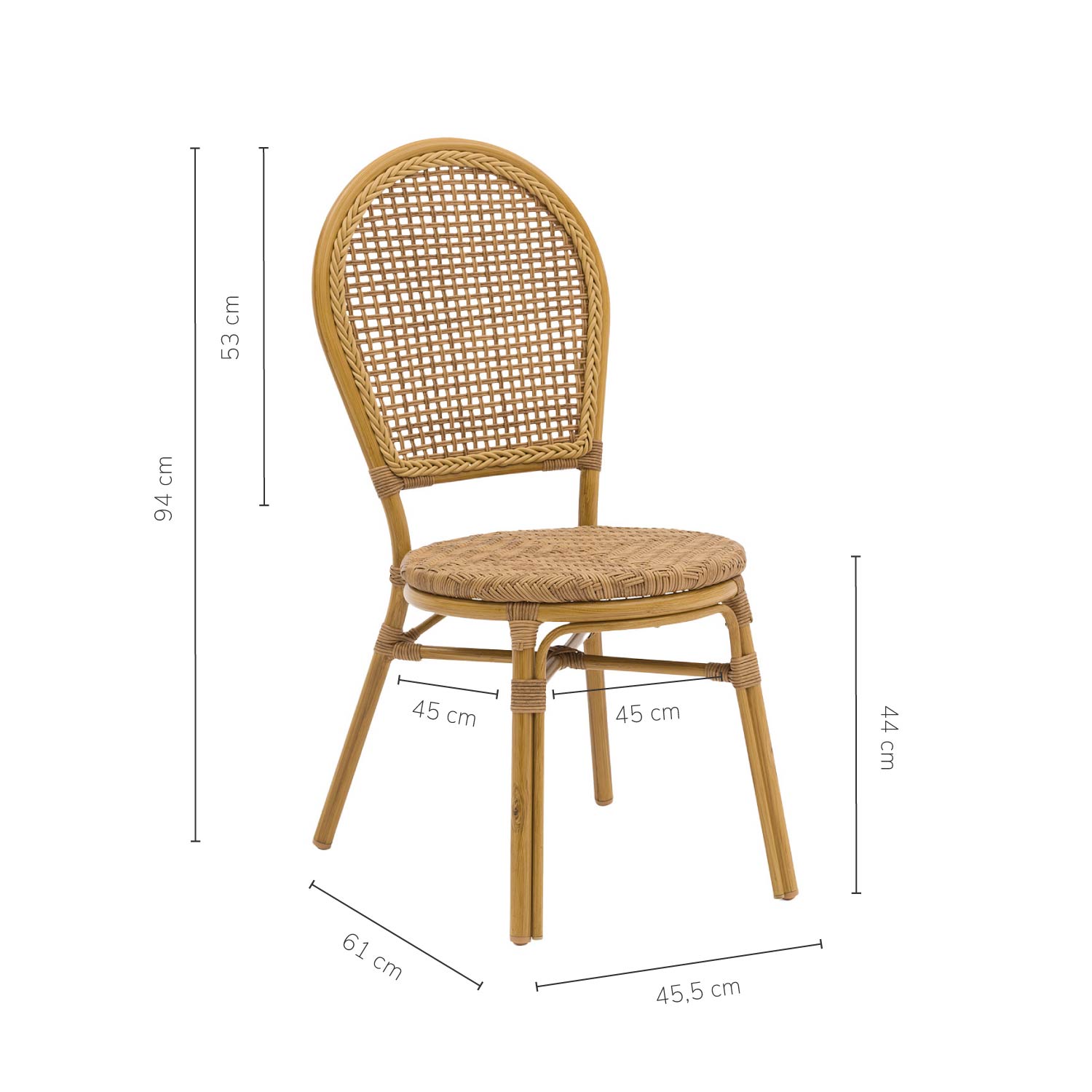 Foto 3 | Set 2 Sillas De Exterior Top Living Kina Café Estilo Vintage De Ratán Sintético Ideal Para Terraza Y Jardin