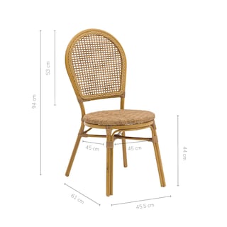 Foto 3 | Set 2 Sillas De Exterior Top Living Kina Café Estilo Vintage De Ratán Sintético Ideal Para Terraza Y Jardin