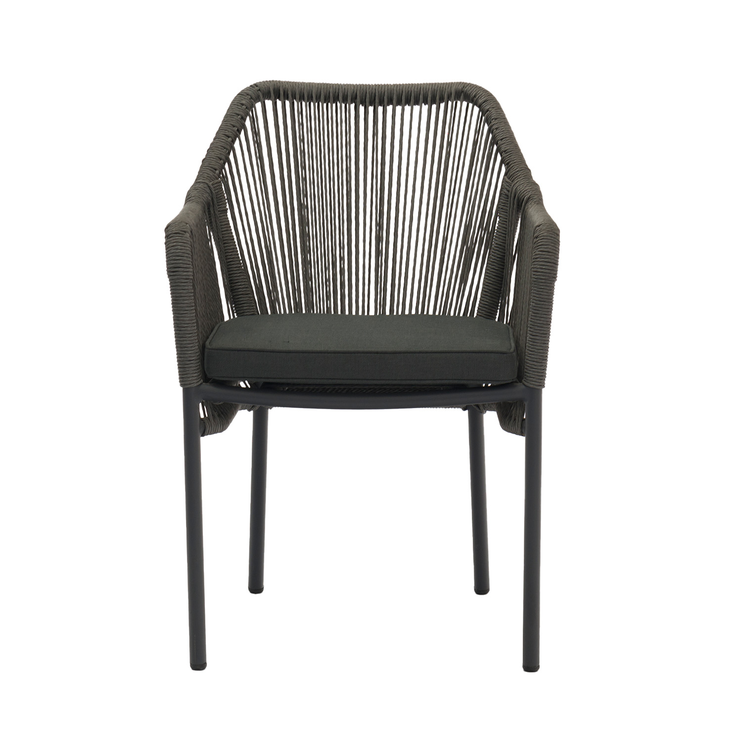 Foto 2 | Set 2 Sillas De Exterior Top Living Ideal Para Terraza Y Jardin De Cuerda De Ratán Sintético Con Cojín Gris