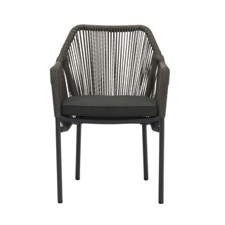 Foto 2 | Set 2 Sillas De Exterior Top Living Ideal Para Terraza Y Jardin De Cuerda De Ratán Sintético Con Cojín Gris
