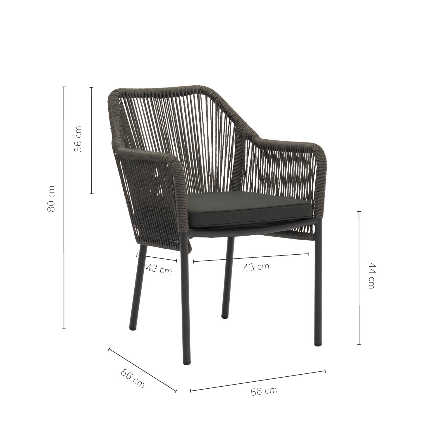 Foto 4 pulgar | Set 2 Sillas De Exterior Top Living Ideal Para Terraza Y Jardin De Cuerda De Ratán Sintético Con Cojín Gris