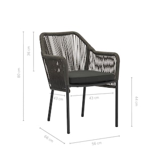 Foto 3 | Set 2 Sillas De Exterior Top Living Ideal Para Terraza Y Jardin De Cuerda De Ratán Sintético Con Cojín Gris