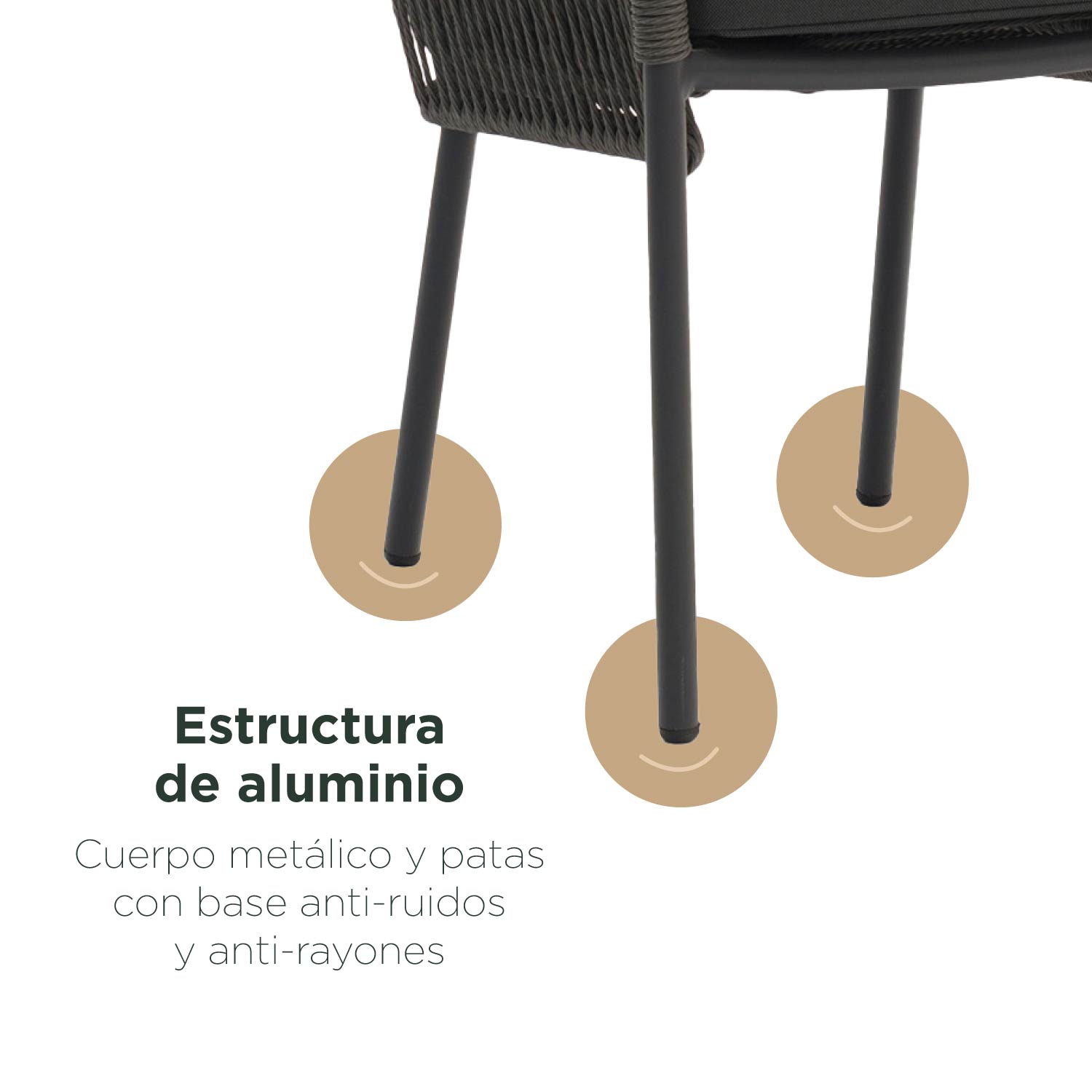 Foto 7 pulgar | Set 2 Sillas De Exterior Top Living Ideal Para Terraza Y Jardin De Cuerda De Ratán Sintético Con Cojín Gris