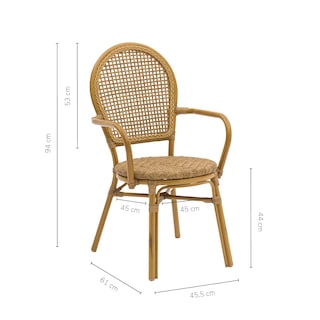 Foto 3 | Set 2 Sillas De Exterior Top Living Balu Café Estilo Vintage De Ratán Sintético Ideal Para Terraza Y Jardin