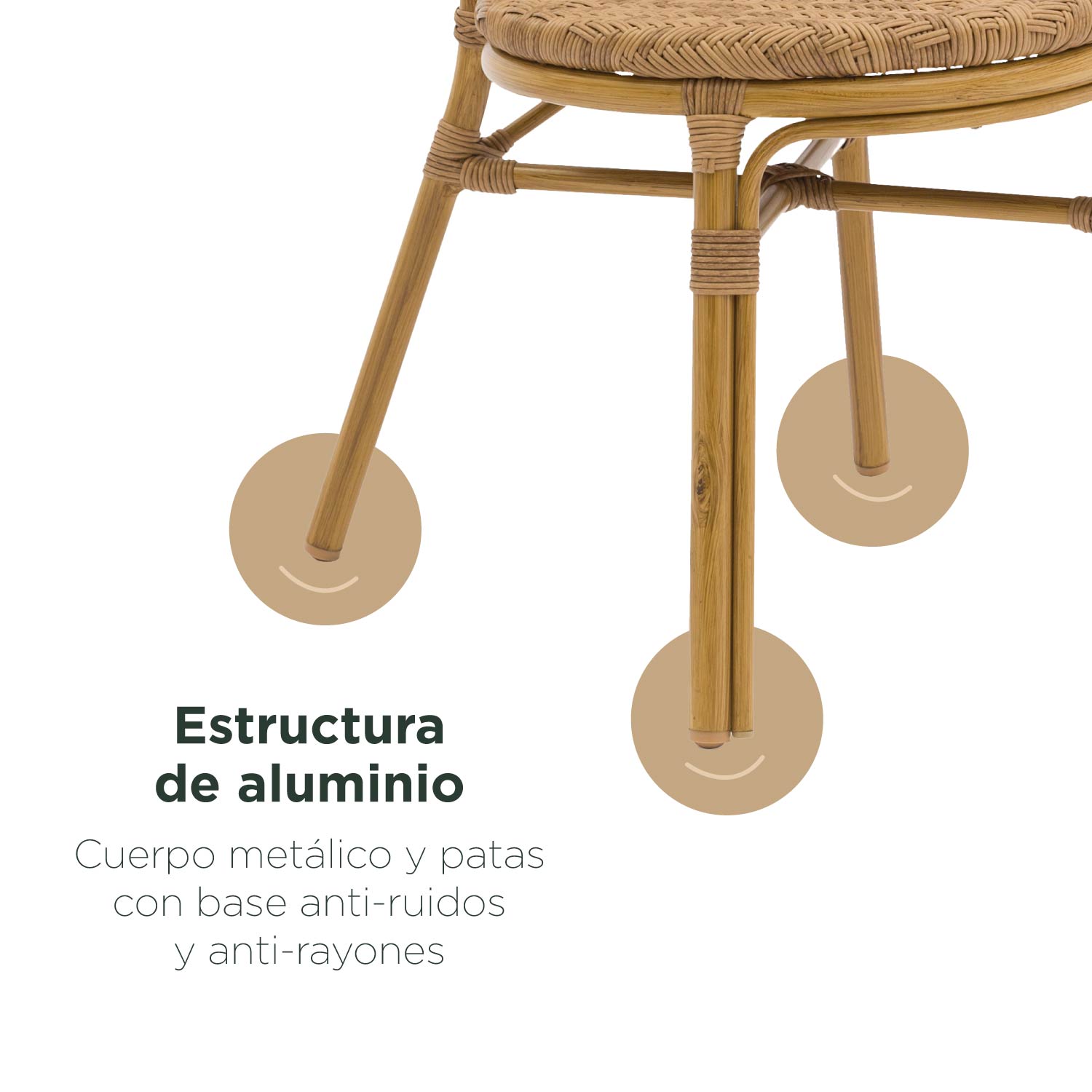 Foto 6 | Set 2 Sillas De Exterior Top Living Balu Café Estilo Vintage De Ratán Sintético Ideal Para Terraza Y Jardin