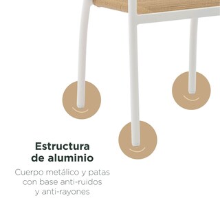 Foto 6 | Set 2 Sillas Exterior Top Living Seri Café Y Blanco De Cuerda De Ratán Sintético Ideal Para Terraza Y Jardin