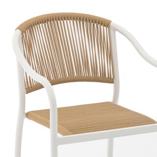 Foto 8 | Set 2 Sillas Exterior Top Living Seri Café Y Blanco De Cuerda De Ratán Sintético Ideal Para Terraza Y Jardin