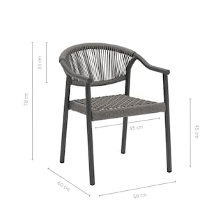 Foto 3 | Set 2 Sillas De Exterior Top Living Ideal Para Terraza Y Jardin De Ratán Sintético Gris Oscuro