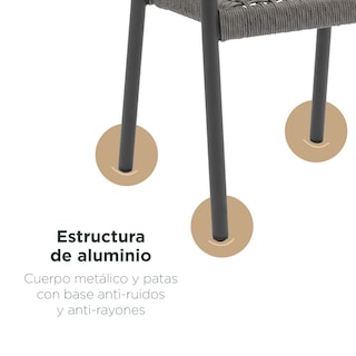 Foto 6 | Set 2 Sillas De Exterior Top Living Ideal Para Terraza Y Jardin De Ratán Sintético Gris Oscuro