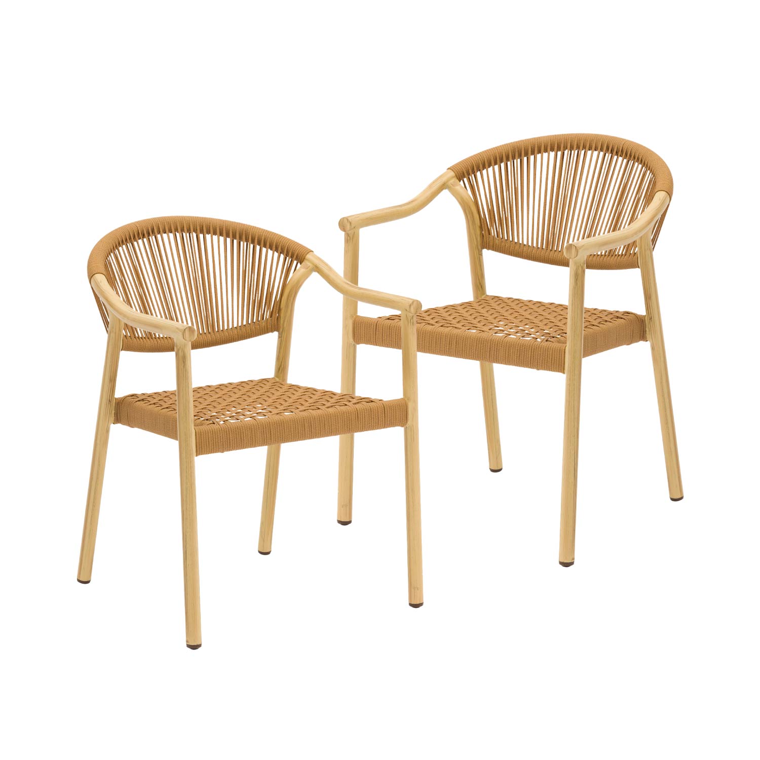 Set 2 Sillas De Exterior Top Living Ideal Para Terraza Y Jardin De Ratán Sintético Café Claro