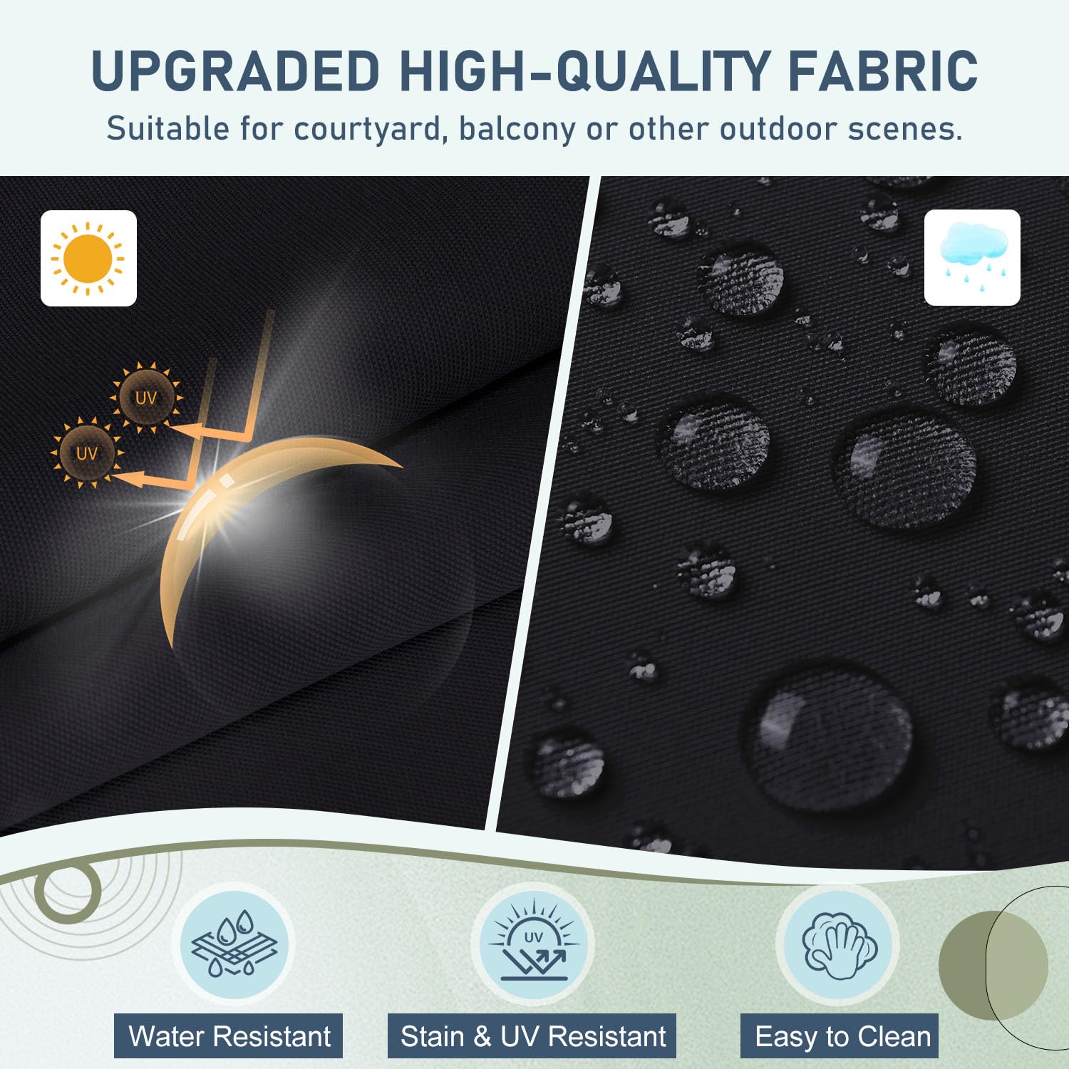 Foto 4 pulgar | Juego De 4 Cojines Para Sillas De Exterior Downluxe, Impermeables, Negros - Venta Internacional.