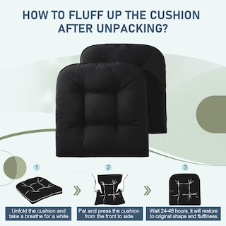 Foto 6 | Juego De 4 Cojines Para Sillas De Exterior Downluxe, Impermeables, Negros - Venta Internacional.