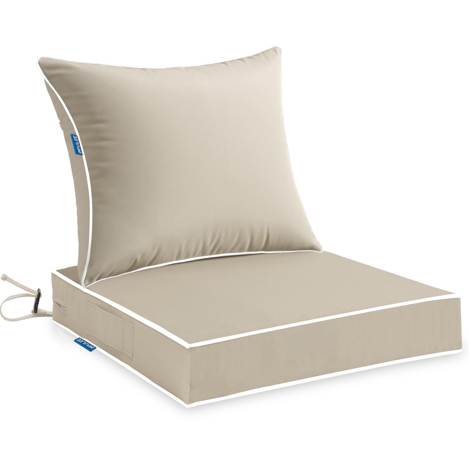 Foto 2 pulgar | Juego De Cojines De Asiento Exterior Miulee, Beige, Impermeables, 56 X 56 X 8 Cm - Venta Internacional.