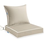 Juego De Cojines De Asiento Exterior Miulee, Beige, Impermeables, 56 X 56 X 8 Cm - Venta Internacional.