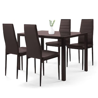 Foto 1 | Set De Comedor Moderno Con 4 Sillas Y Mesa De Vidrio
