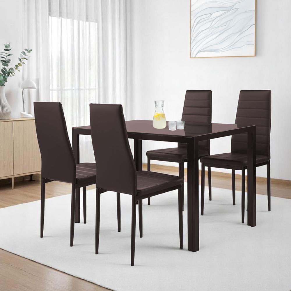 Foto 7 pulgar | Set De Comedor Moderno Con 4 Sillas Y Mesa De Vidrio