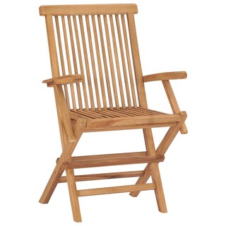 Foto 5 | Juego De Sillas De Patio Vidaxl De Madera De Teca De 2 Piezas Con Cojines De Color Antracita - Venta Internacional.