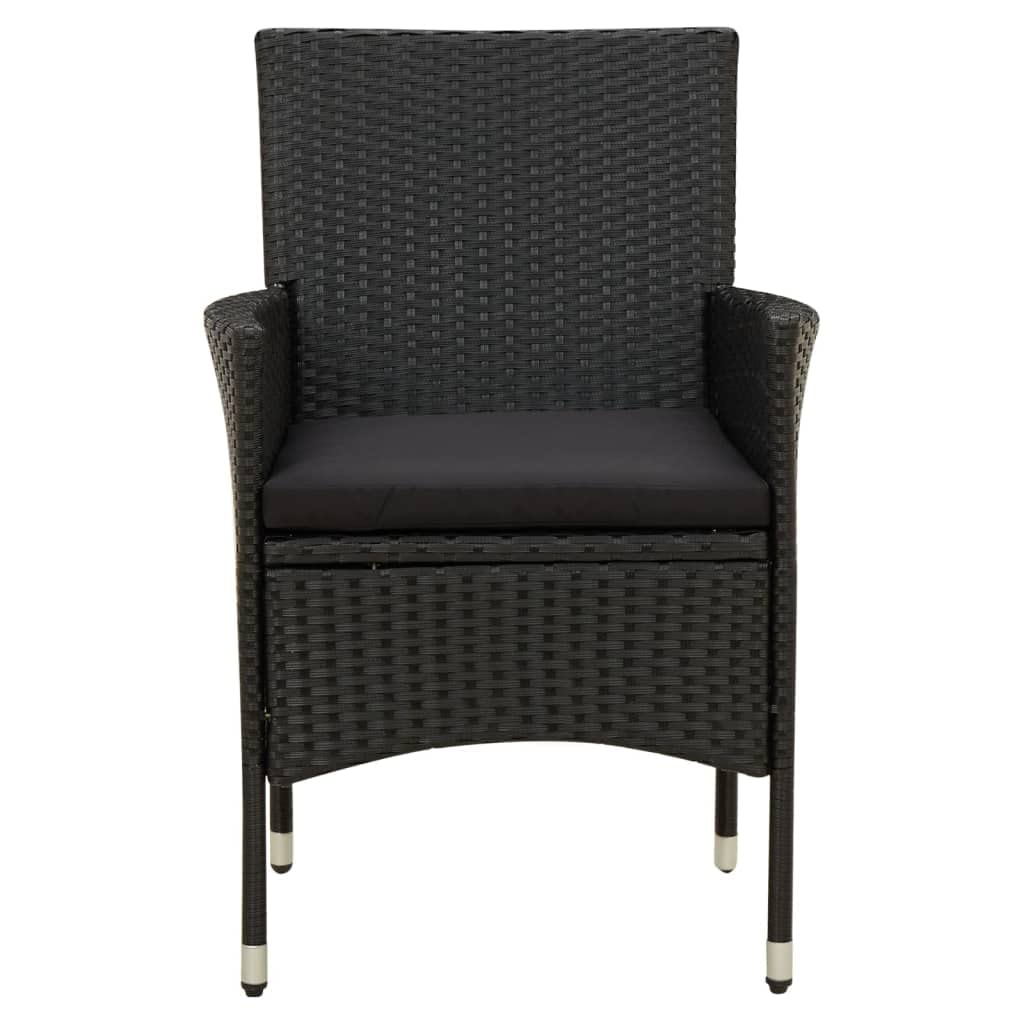 Foto 5 pulgar | Sillas De Patio Vidaxl, 2 Unidades, Poliratán Negro Con Cojines - Venta Internacional.