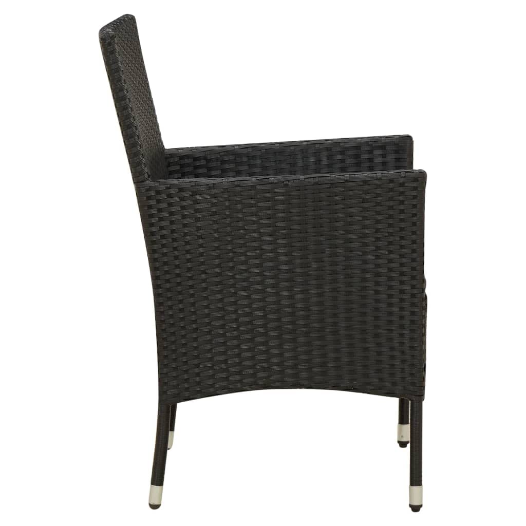 Foto 6 pulgar | Sillas De Patio Vidaxl, 2 Unidades, Poliratán Negro Con Cojines - Venta Internacional.