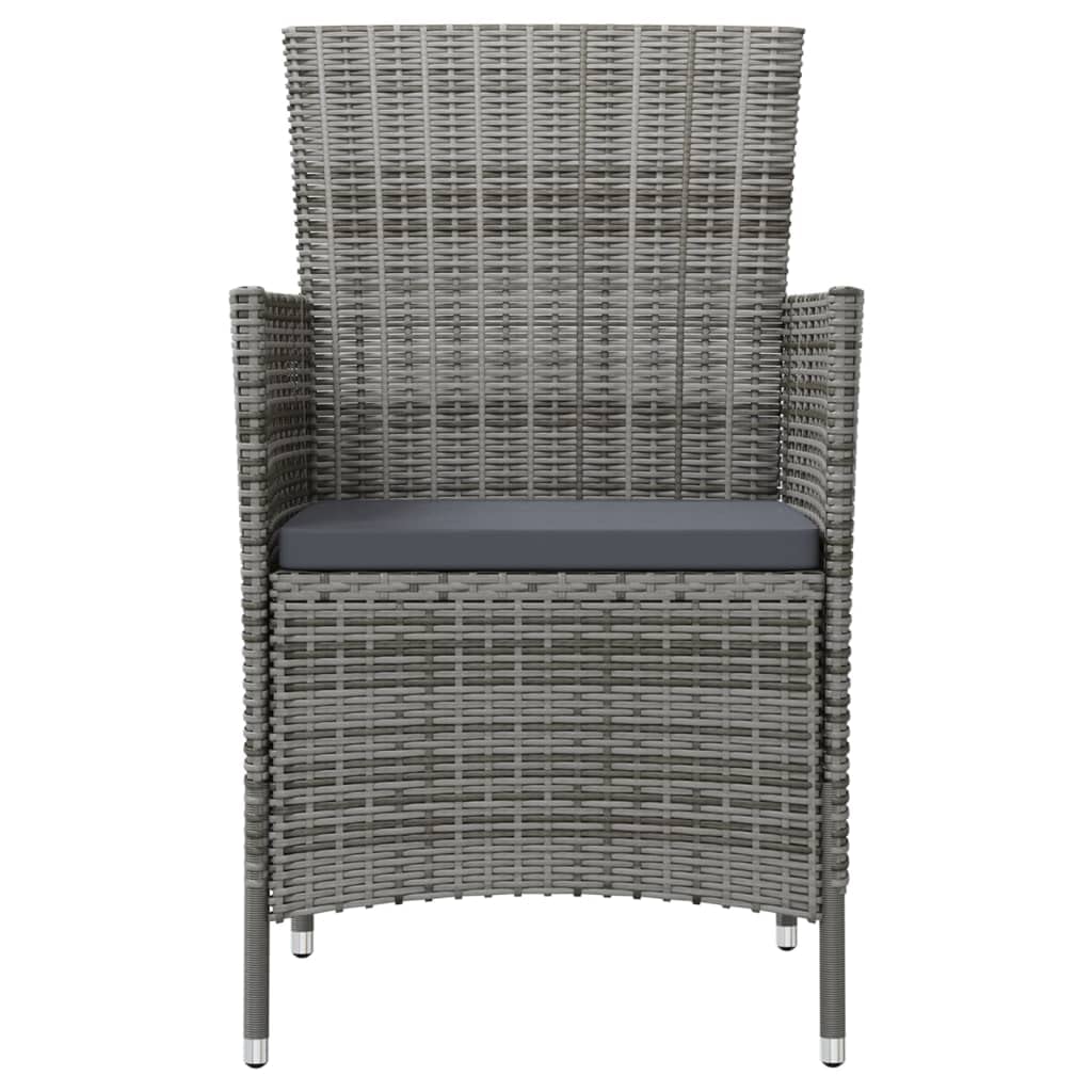 Foto 4 | Sillas De Patio Vidaxl De Poliratán Con Cojines Gris Oscuro, 2 Unidades - Venta Internacional.