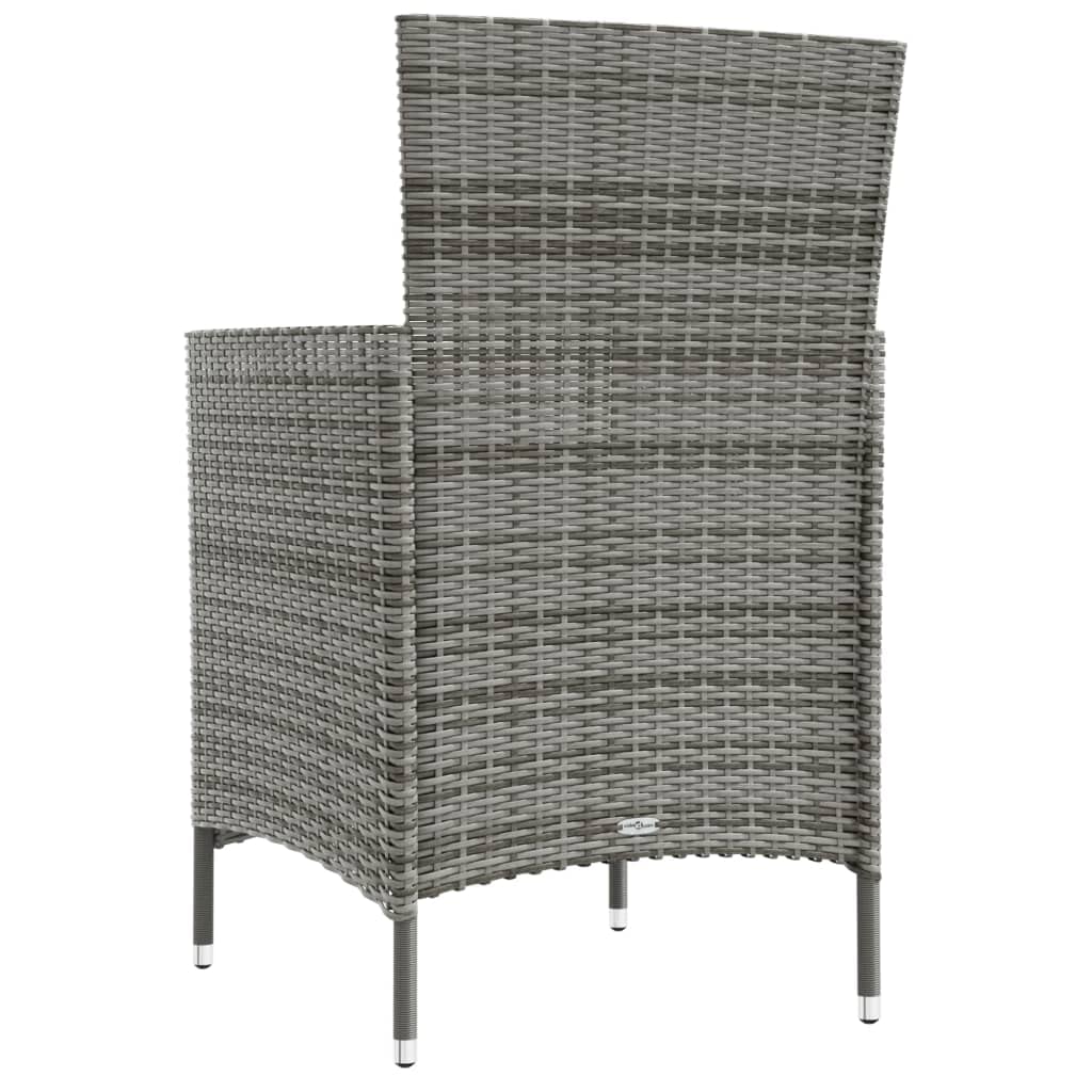 Foto 7 pulgar | Sillas De Patio Vidaxl De Poliratán Con Cojines Gris Oscuro, 2 Unidades - Venta Internacional.