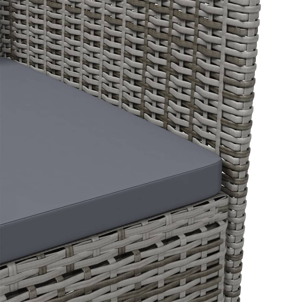 Foto 7 | Sillas De Patio Vidaxl De Poliratán Con Cojines Gris Oscuro, 2 Unidades - Venta Internacional.