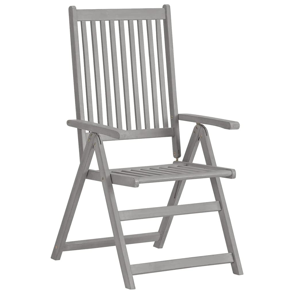 Foto 4 pulgar | Sillas Reclinables Para Patio Vidaxl, Juego De 2 Unidades, Madera Maciza De Acacia, Color Gris - Venta Internacional.