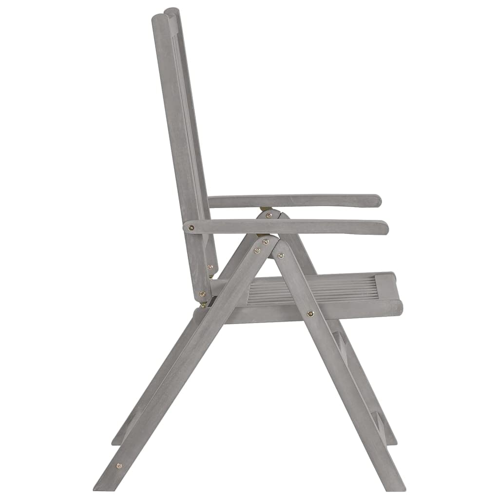 Foto 6 pulgar | Sillas Reclinables Para Patio Vidaxl, Juego De 2 Unidades, Madera Maciza De Acacia, Color Gris - Venta Internacional.