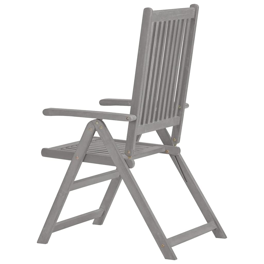 Foto 7 pulgar | Sillas Reclinables Para Patio Vidaxl, Juego De 2 Unidades, Madera Maciza De Acacia, Color Gris - Venta Internacional.
