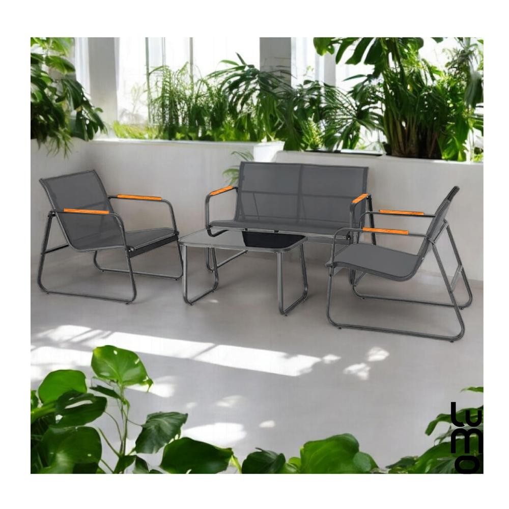 Foto 4 pulgar | Sala para Jardín Lumo Gris 3 Piezas