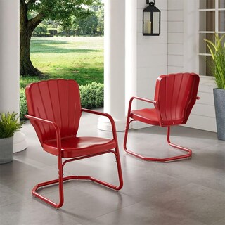 Foto 5 | Juego De Sillas De Exterior Crosley Furniture Ridgeland Red Steel - Venta Internacional.