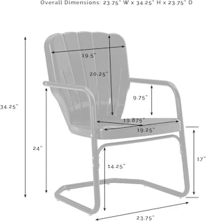 Foto 6 | Juego De Sillas De Exterior Crosley Furniture Ridgeland Red Steel - Venta Internacional.