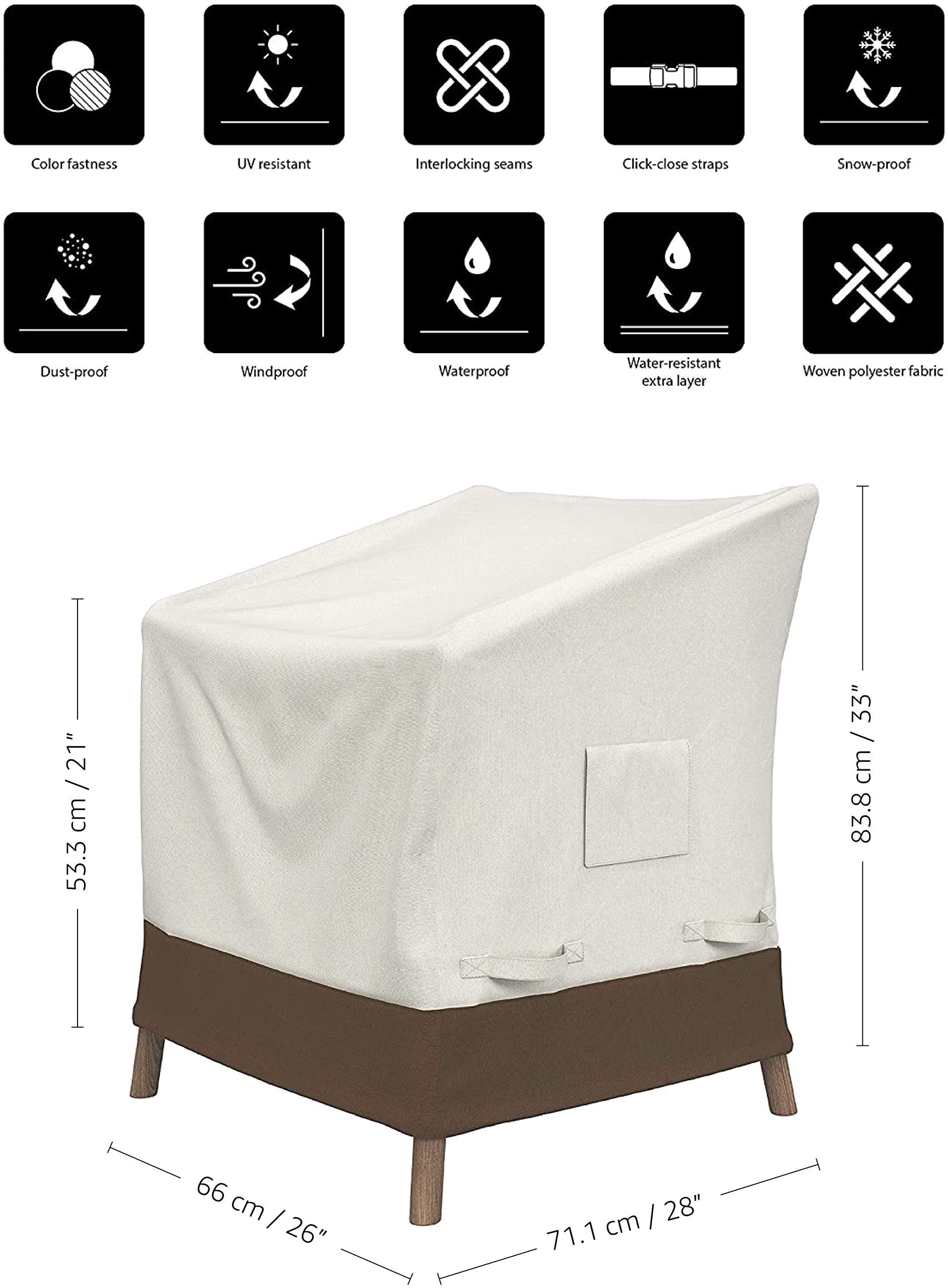 Foto 6 | Funda Para Sillón De Comedor Y Patio Exterior Amazon Basics, Juego De 2 - Venta Internacional.