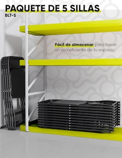 Foto 4 | Silla Plegable Plástico Hdpe Ligera Folding Chair Silla Jardín Eventos Fiestas Reuniones Para Exterior Paquete De 5