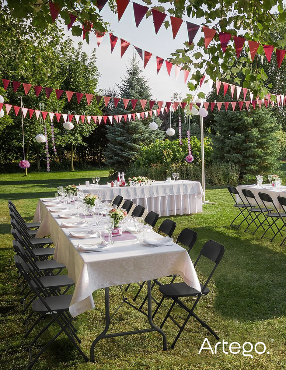 Foto 6 | Silla Plegable Plástico Hdpe Ligera Folding Chair Silla Jardín Eventos Fiestas Reuniones Para Exterior Paquete De 5