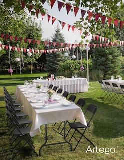 Foto 6 | Silla Plegable Plástico Hdpe Ligera Folding Chair Silla Jardín Eventos Fiestas Reuniones Para Exterior Paquete De 5